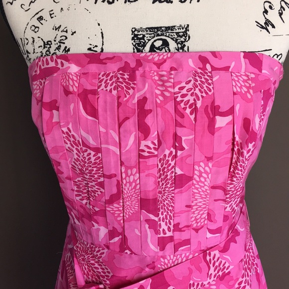 Lilly Pulitzer Strapless Pink Floral Dress Size 4 - Picture 2 of 8